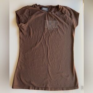 Y2K Brown Baby Tee ~ Top of the Rock N.Y.C
